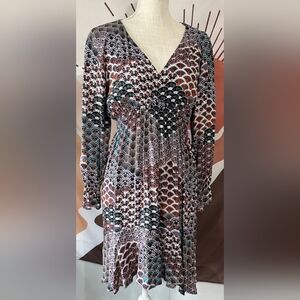 Anthropologie Maeve Monaco Empire Fan Print Dress Size Small